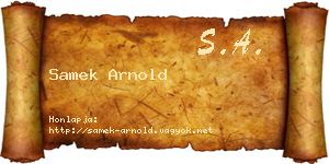 Samek Arnold névjegykártya